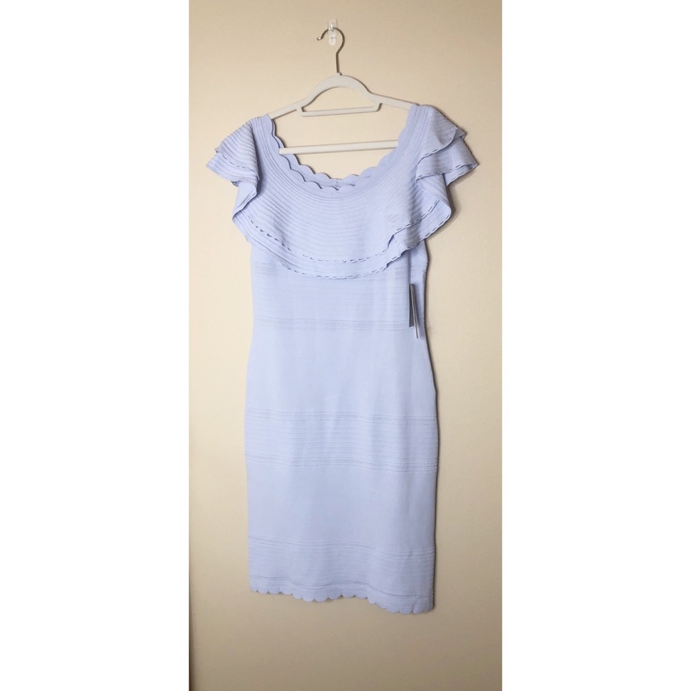 Eliza J Ruffed Off The Shoulder Ruffle Dress L - Picture 8 of 8